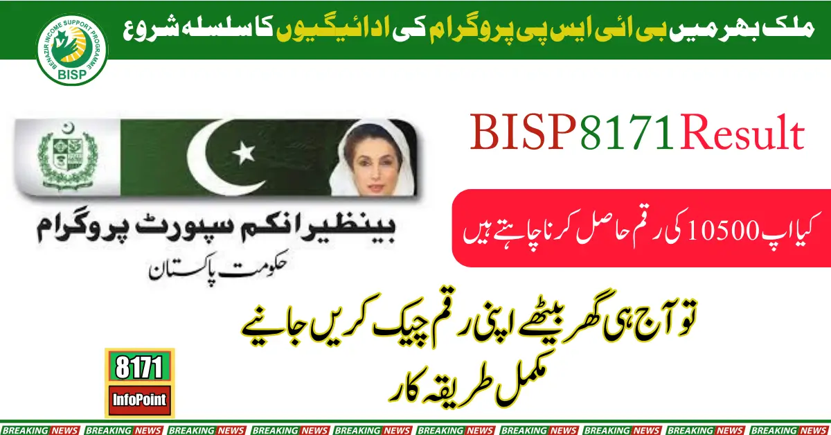 Now BISP 8171 Result Check Online by CNIC for 10500 Payment at Home