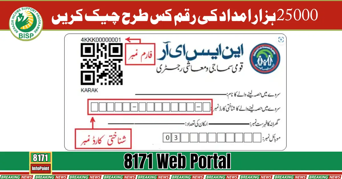 Check Online for Ehsaas Program BISP 25000 Assistance via 8171 Web Portal